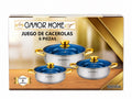 6-Piece Stainless Steel Casserole Set w/ Glass Lids Induction Ready BRETANA